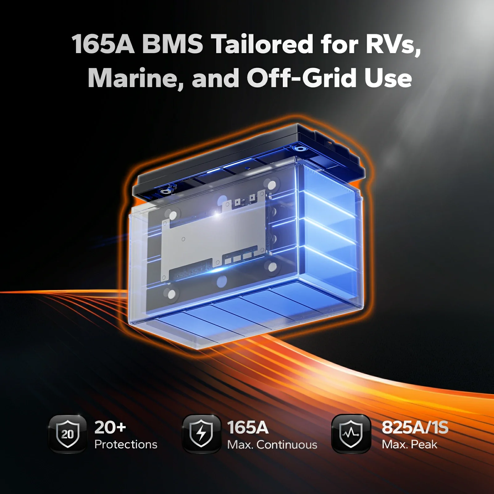 LiTime 12V 165Ah Bluetooth Lithium Deep Cycle Battery for RV and Marine - Image 9