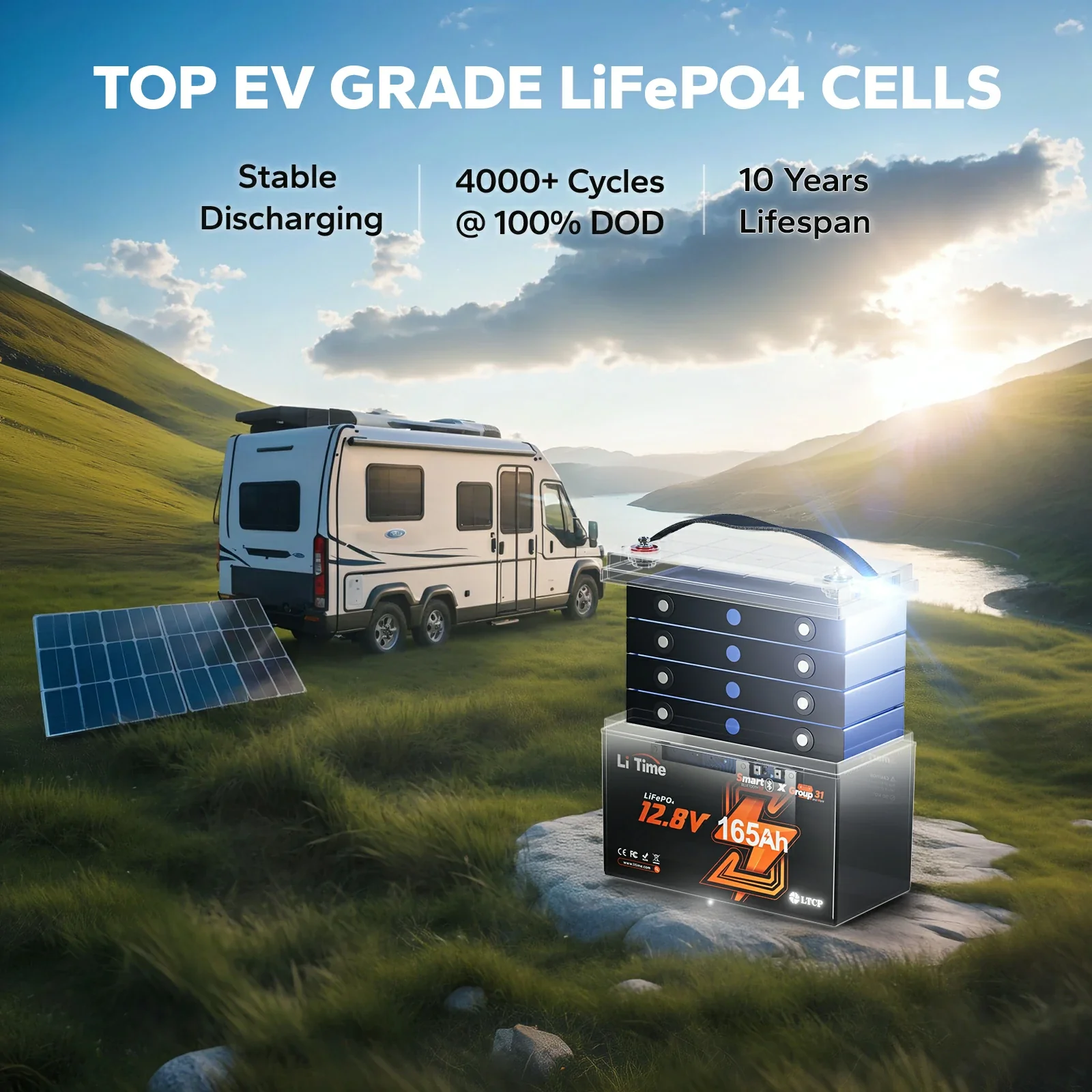 LiTime 12V 165Ah Bluetooth Lithium Deep Cycle Battery for RV and Marine - Image 10