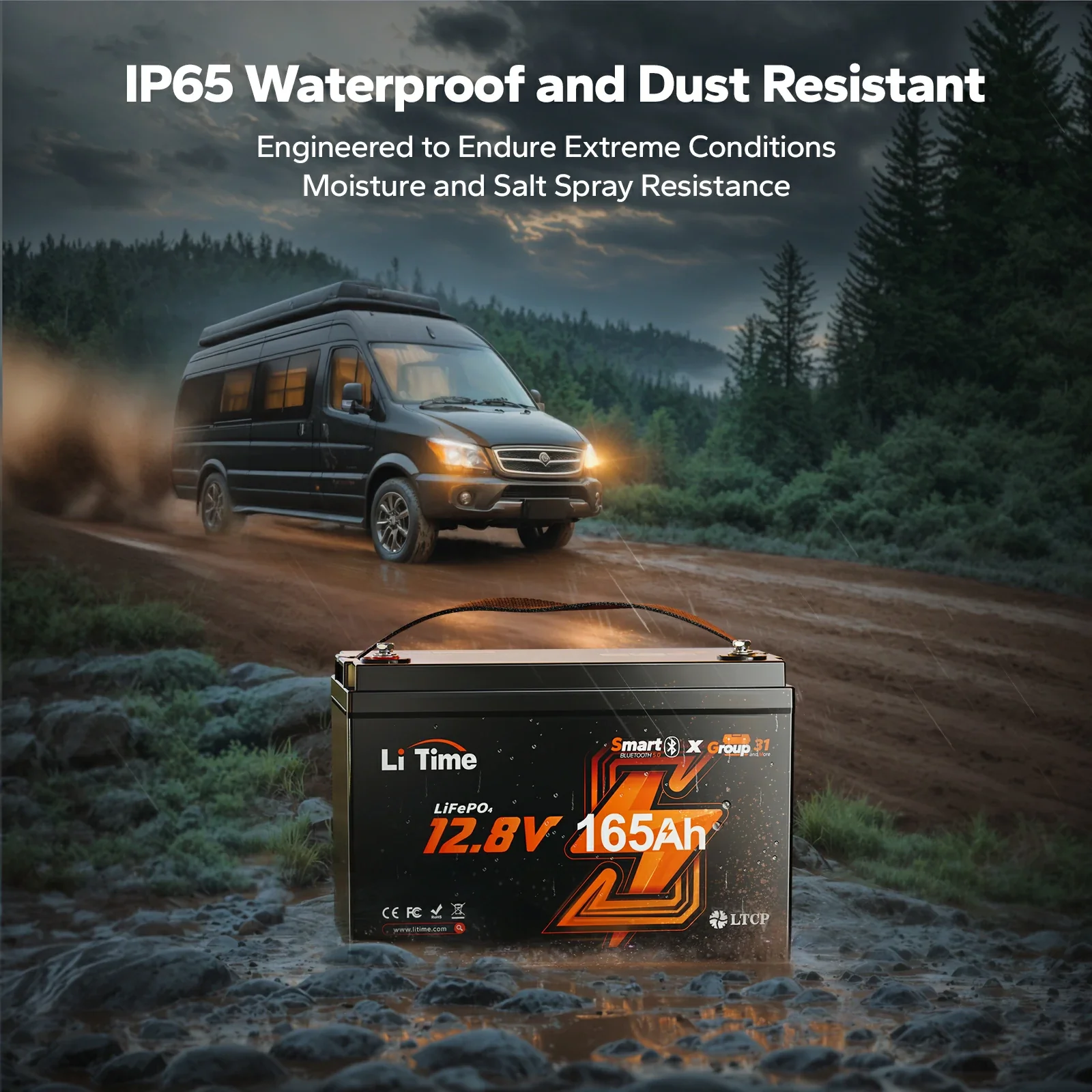 LiTime 12V 165Ah Bluetooth Lithium Deep Cycle Battery for RV and Marine - Image 11