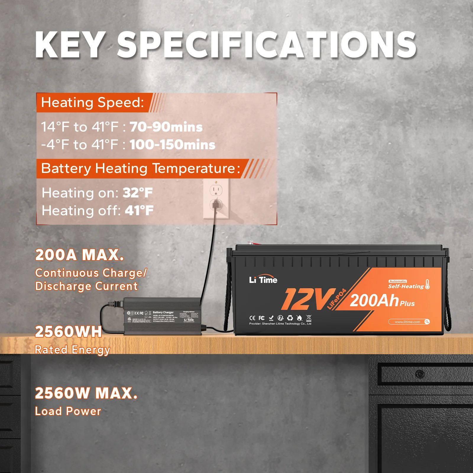 ✅Like New✅LiTime 12V 200Ah Plus Self-Heating LiFePO4 Battery - Image 4