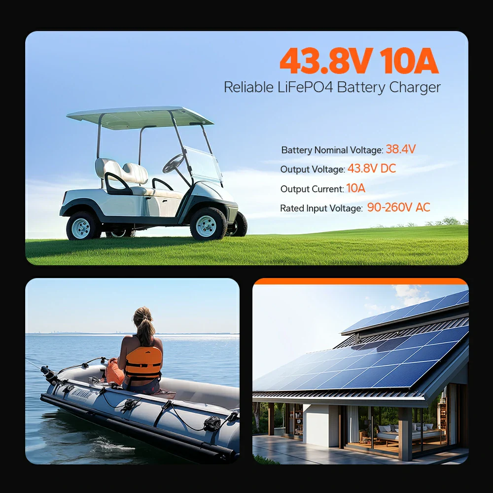✅Like New✅LiTime 36V (43.8V) 10A Lithium Golf Cart Waterproof Battery Charger - Image 4