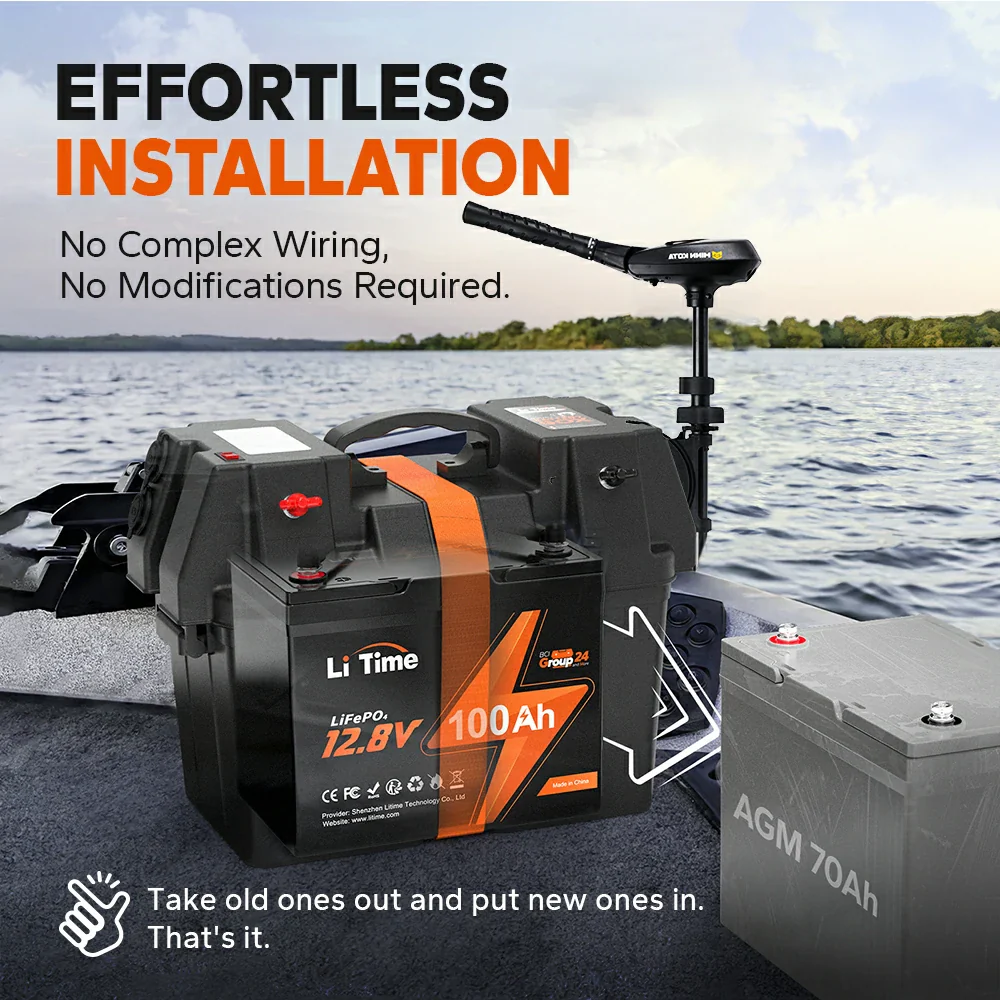 LiTime 12V 100Ah Group 24 Deep Cycle LiFePO4 Lithium Battery - Image 7
