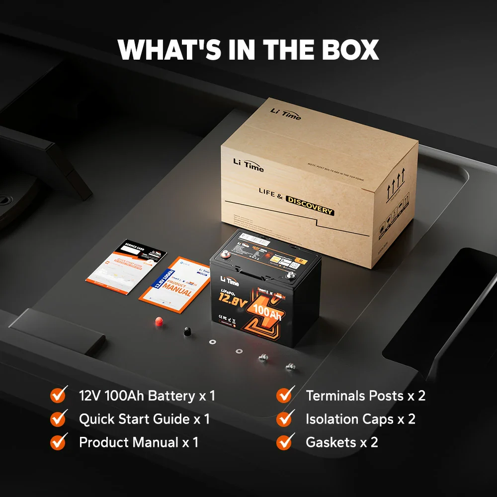 LiTime 12V 100Ah Group 24 Bluetooth LiFePO4 Lithium Deep Cycle Battery - Image 11