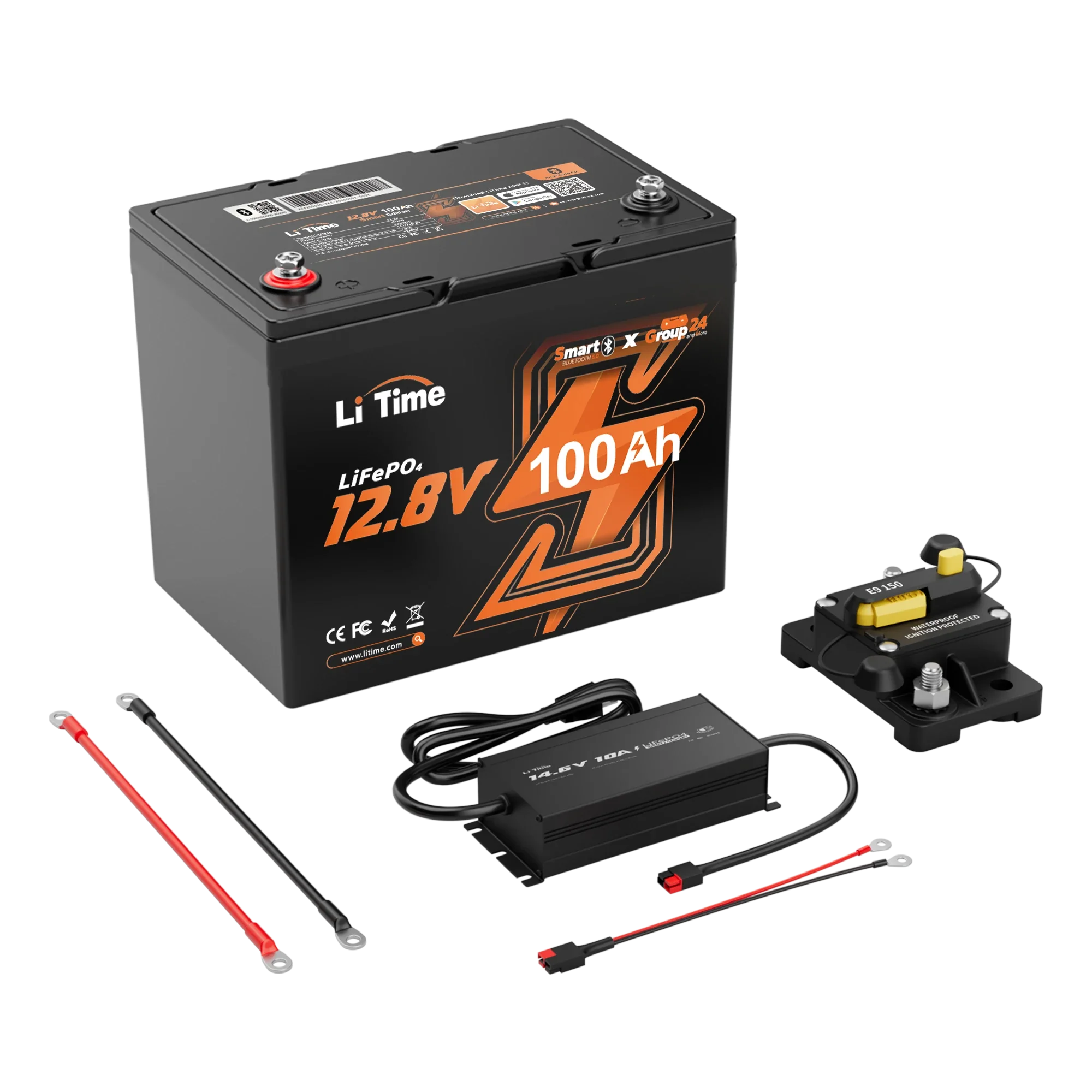 LiTime 12V 100Ah Group 24 Bluetooth LiFePO4 Lithium Deep Cycle Battery - Image 13