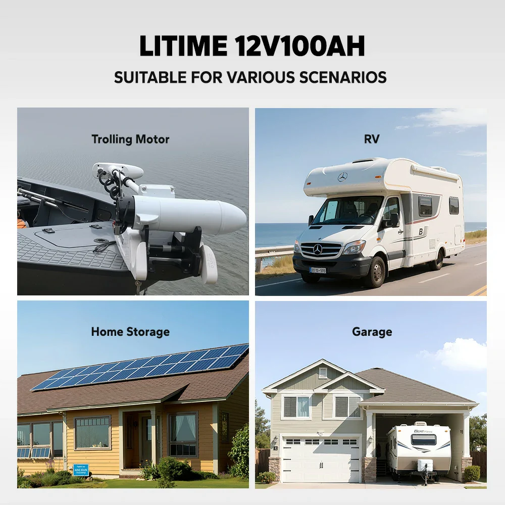 LiTime 12V 100Ah Group 24 Bluetooth LiFePO4 Lithium Deep Cycle Battery - Image 9