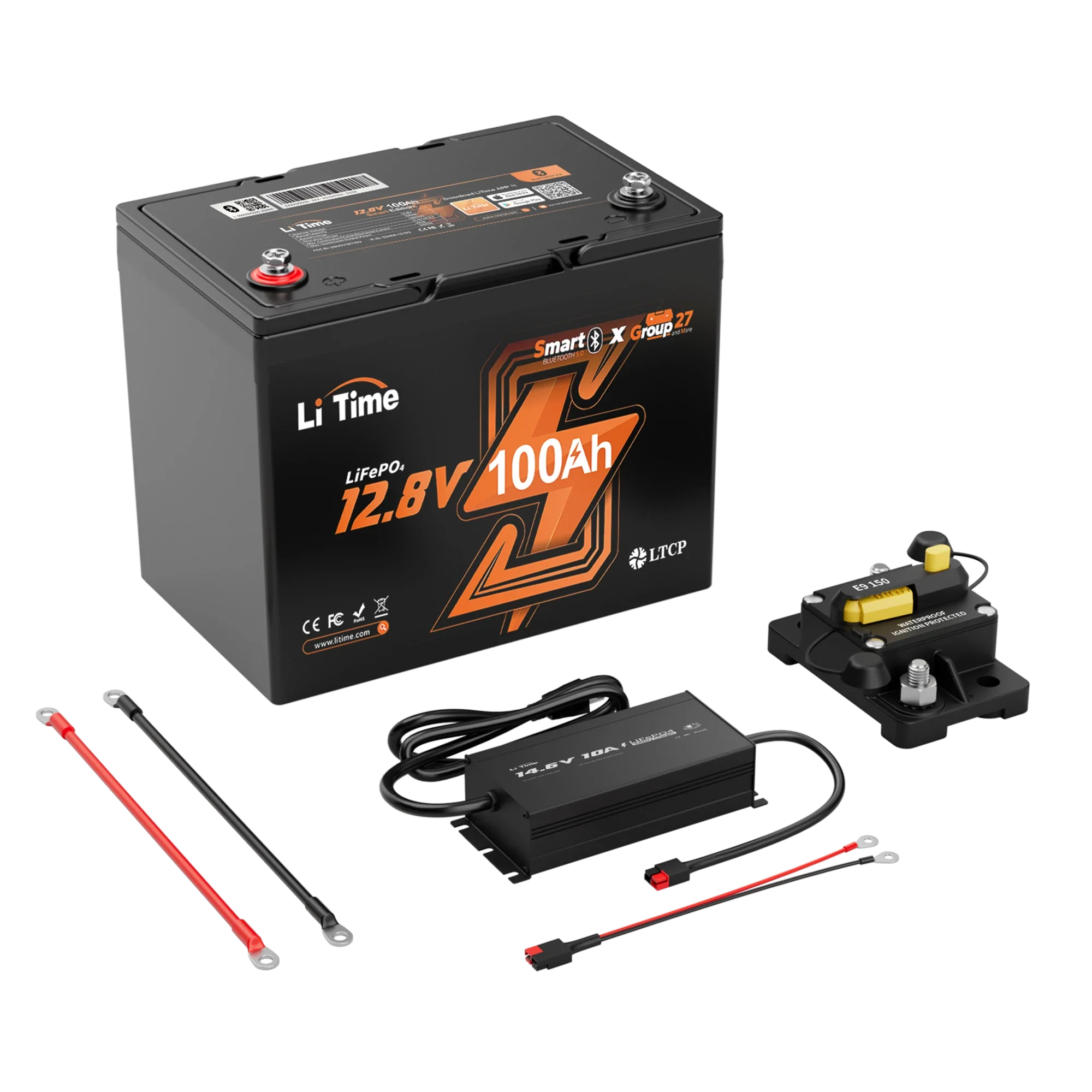 LiTime 12V 100Ah Group 27 Bluetooth LiFePO4 Lithium Deep Cycle Battery - Image 17