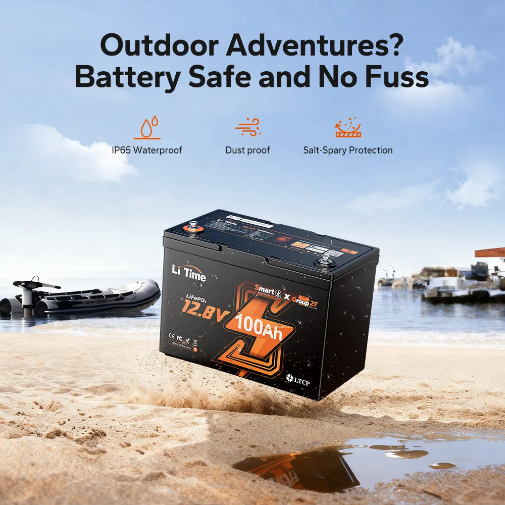 LiTime 12V 100Ah Group 27 Bluetooth LiFePO4 Lithium Deep Cycle Battery - Image 7