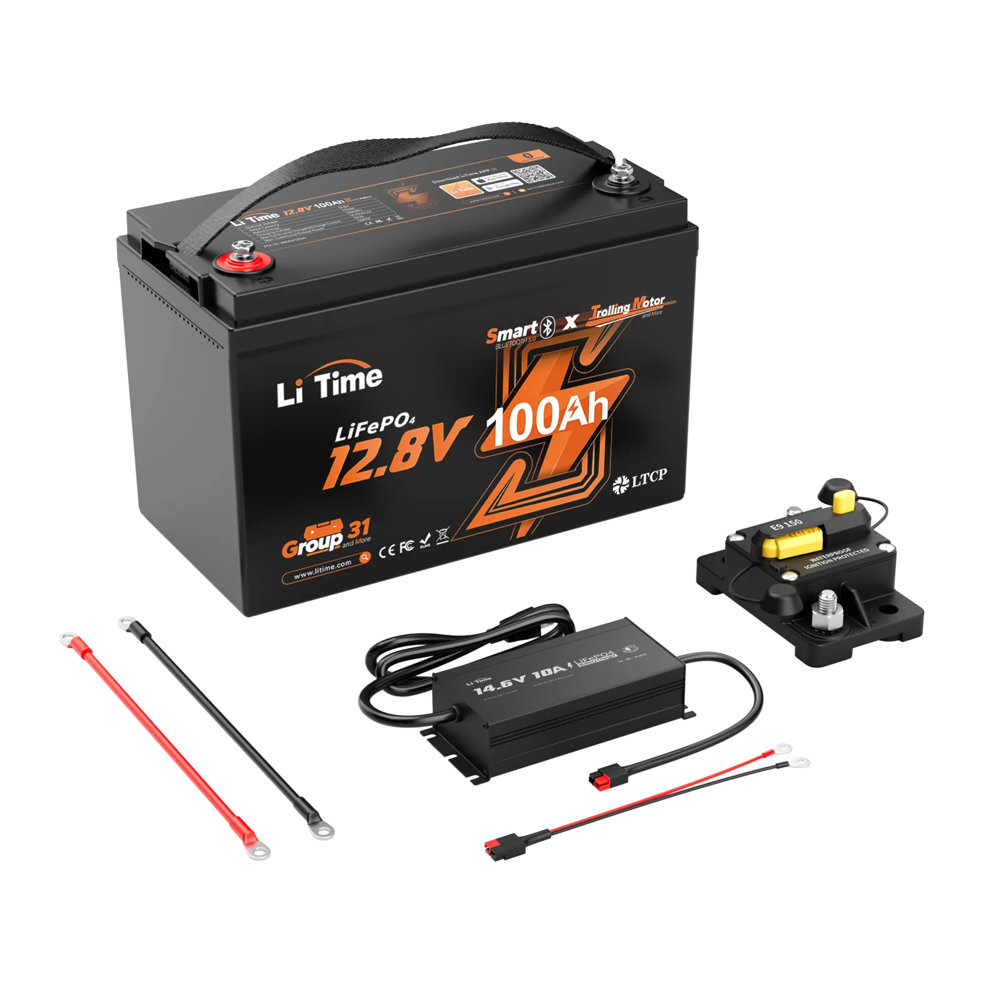 LiTime 12 Volt 100Ah TM Lithium Marine Trolling Motor Battery with Bluetooth - Image 17