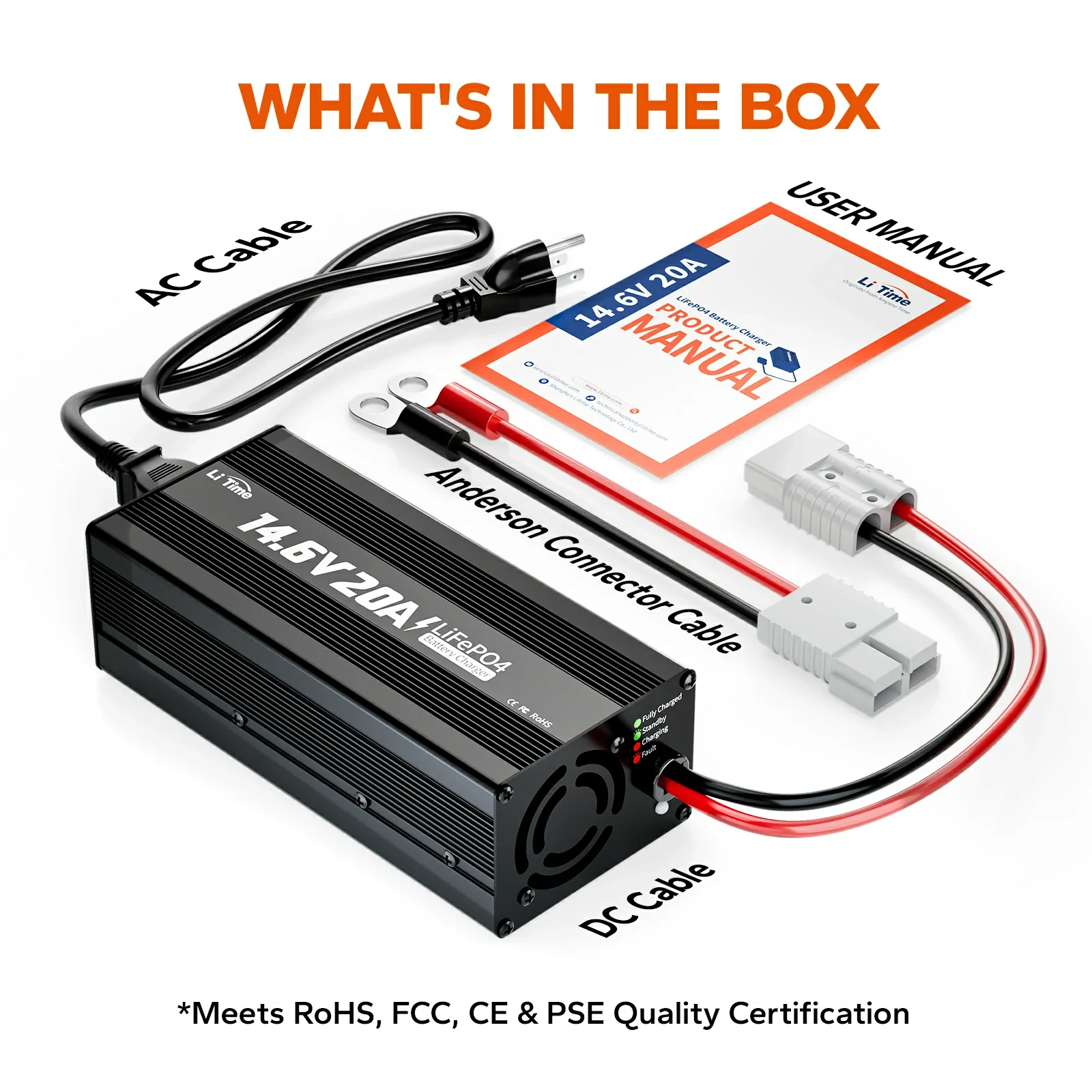 LiTime 12V (14.6V) 20A LiFePO4 Lithium Battery Charger - Image 9