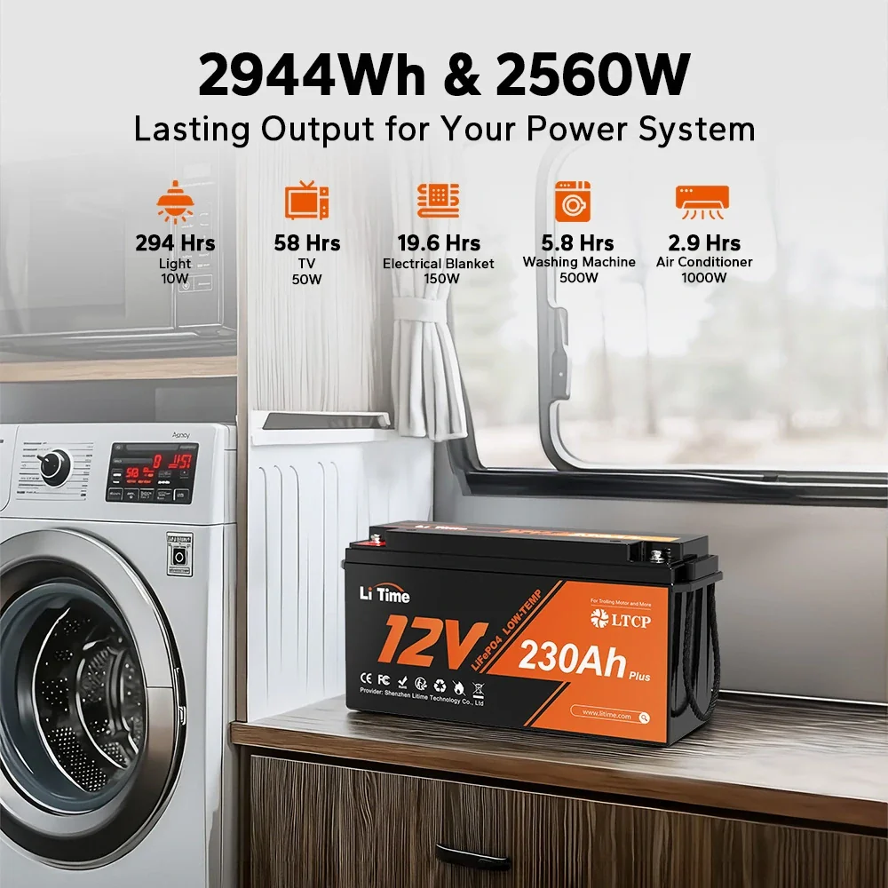 LiTime 12V 230Ah Plus Deep Cycle LiFePO4 Battery with Low-Temp Protection - Image 6