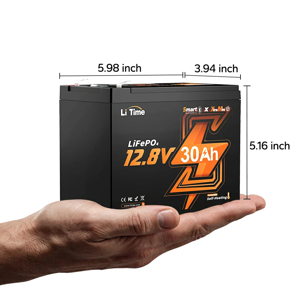 LiTime 12V 30Ah Ice Fishing & Portable Lithium Battery with Bluetooth & Self-Heating - Image 12