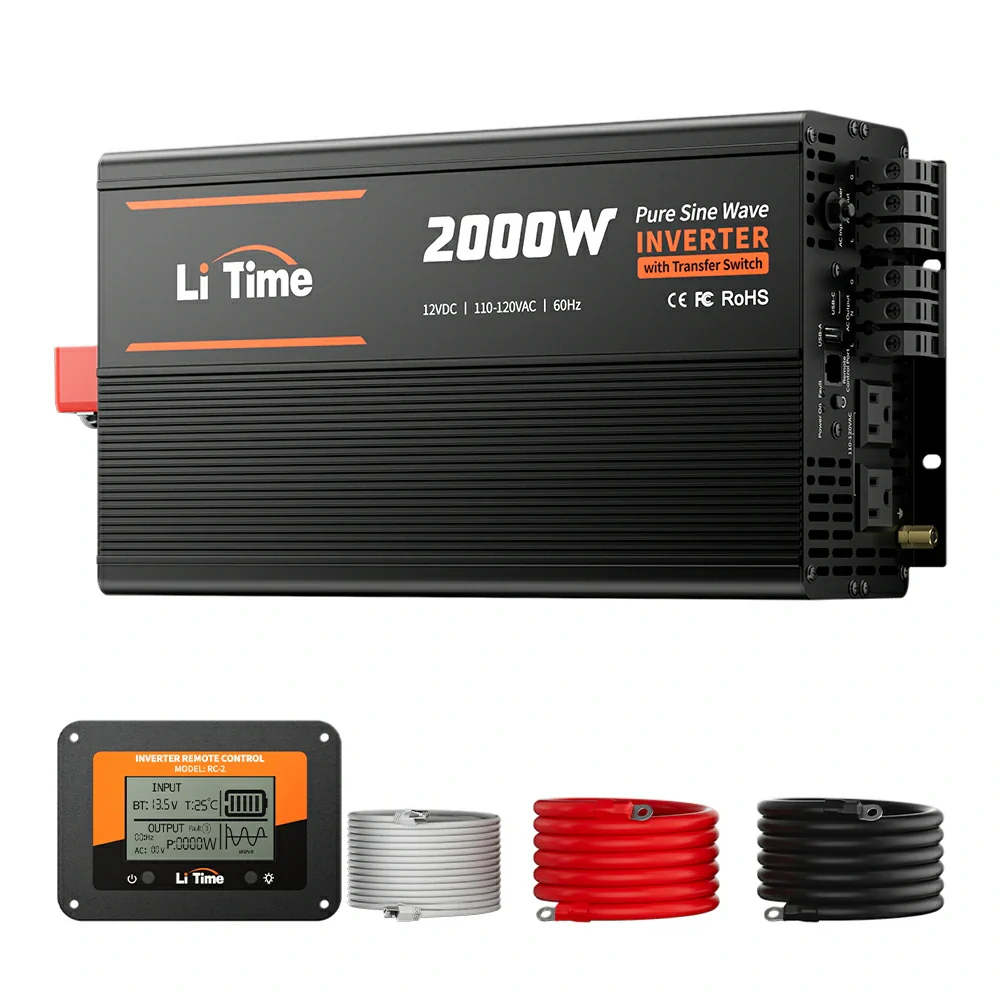 LiTime 2000 Watt 12V Pure Sine Wave Inverter with 20ms ATS Transfer Switch - Image 11