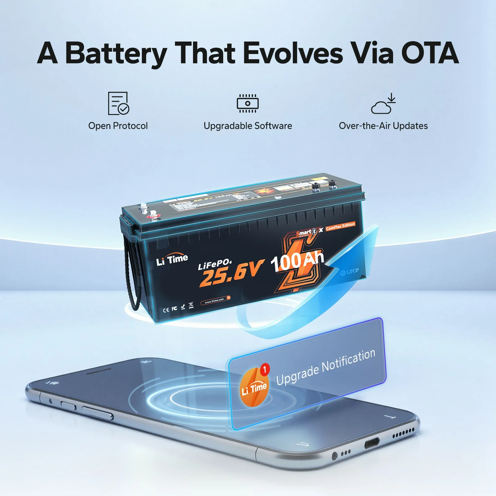 LiTime 24V 100Ah Smart ComFlex Battery with Bluetooth & Victron Comms | All-in-One Power Solution - Image 5