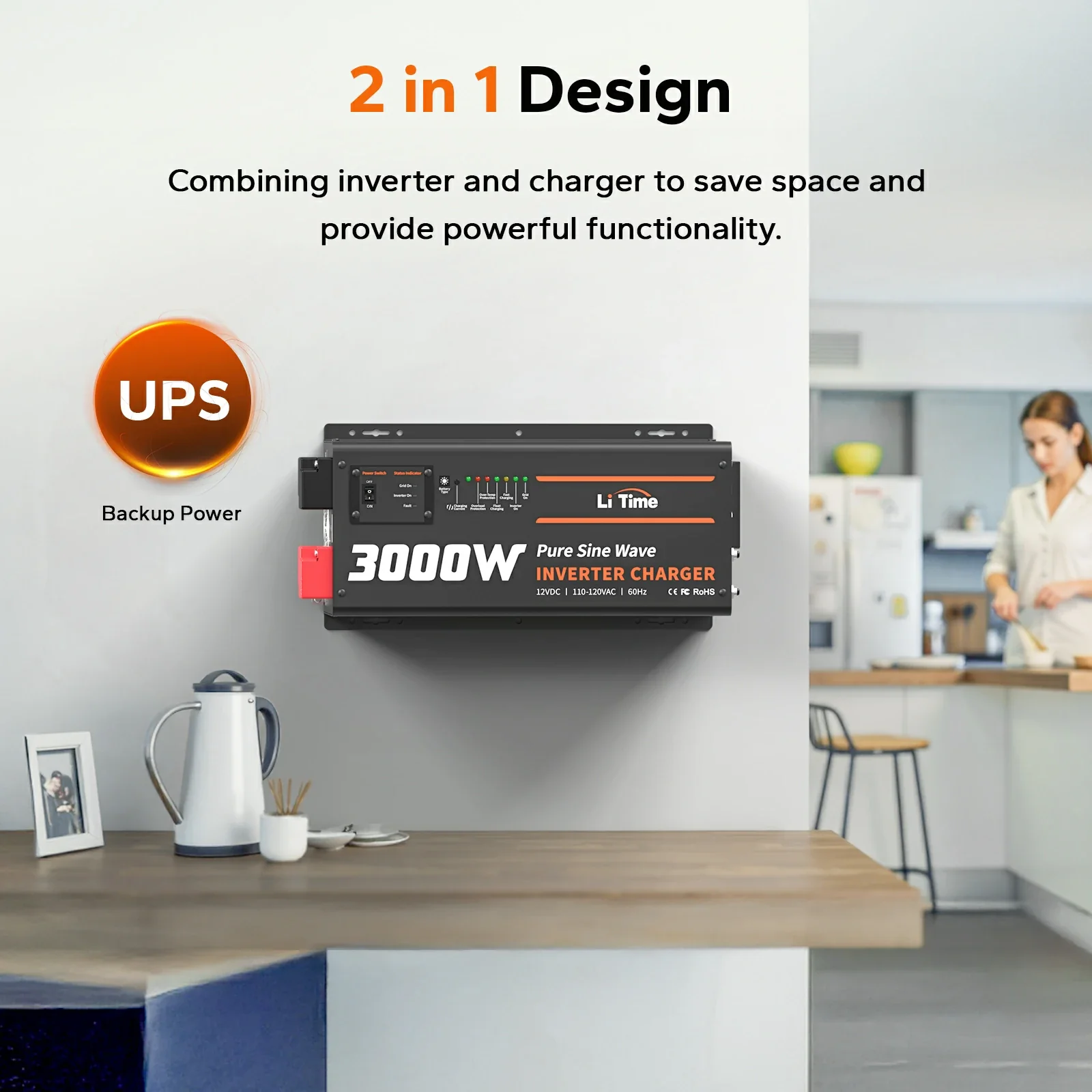 LiTime 3000 Watt Pure Sine Wave Inverter Charger - Image 3