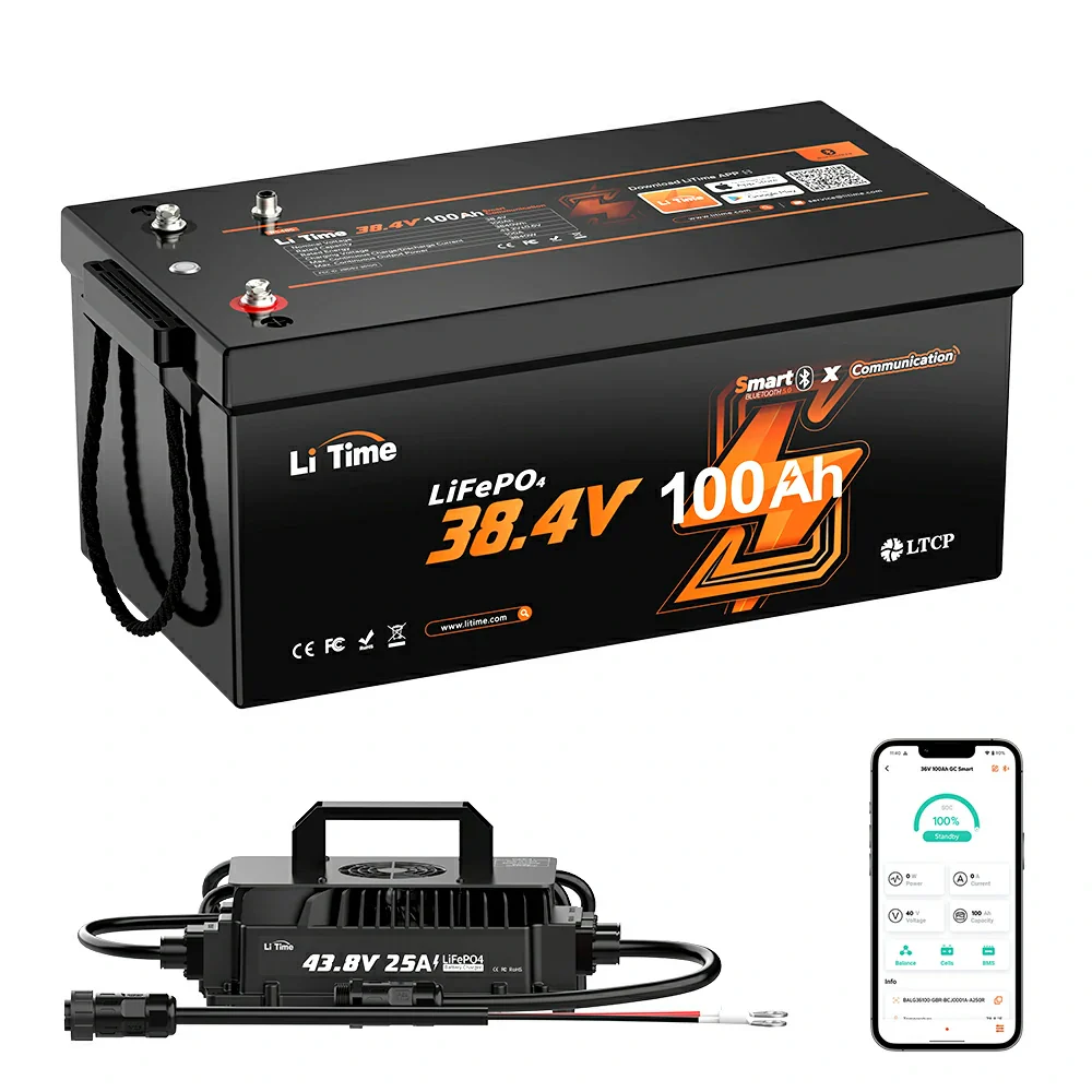 LiTime Best 36V 100Ah Bluetooth Golf Cart Lithium Battery - Image 14
