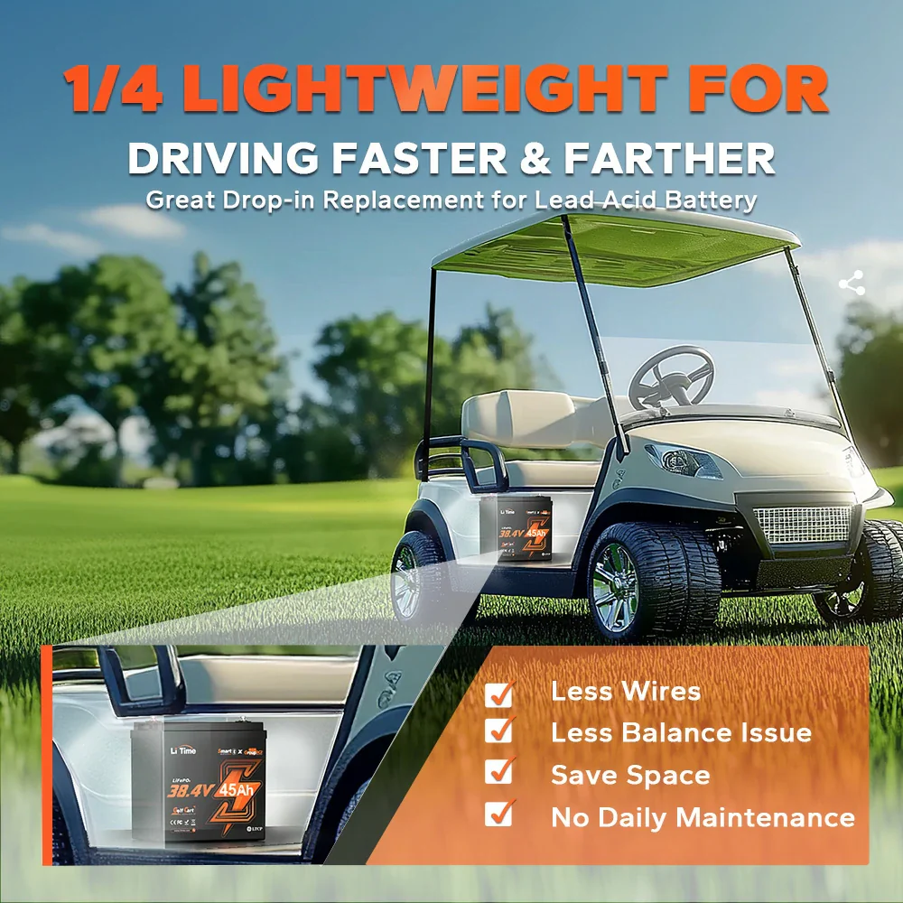 LiTime 36V 45Ah GC2 Bluetooth Lithium Golf Cart Battery - Image 4