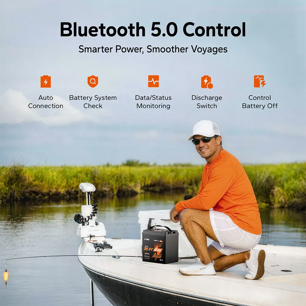 LiTime 36V 45Ah TM Lithium Battery for Marine Trolling Motor with Bluetooth - Image 4