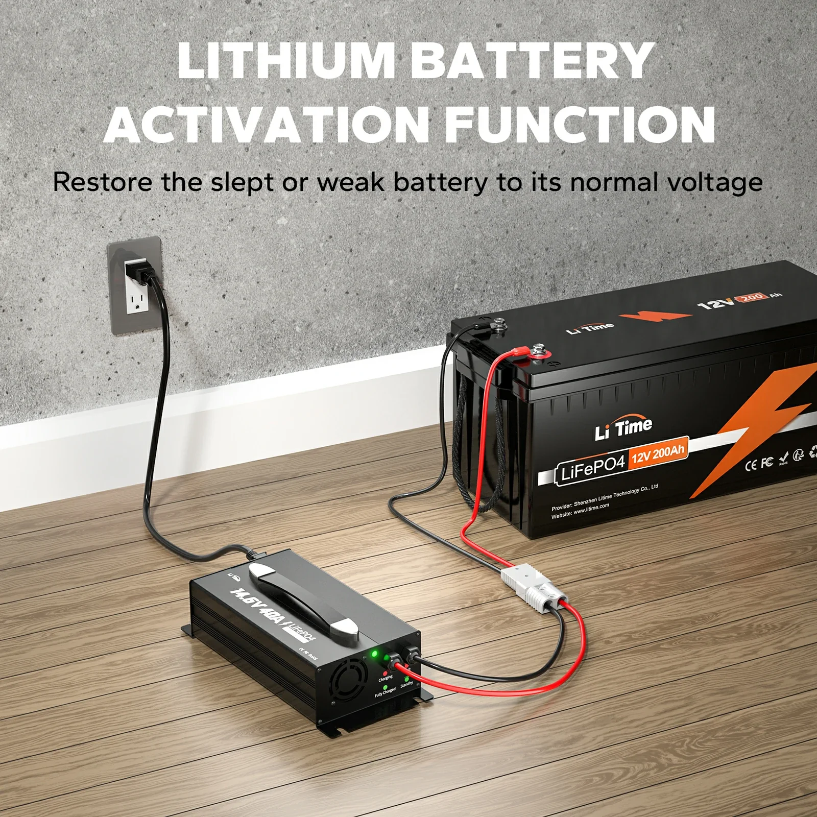 LiTime 12V (14.6V) 40A Mountable Lithium Battery Charger with Handle - Image 7