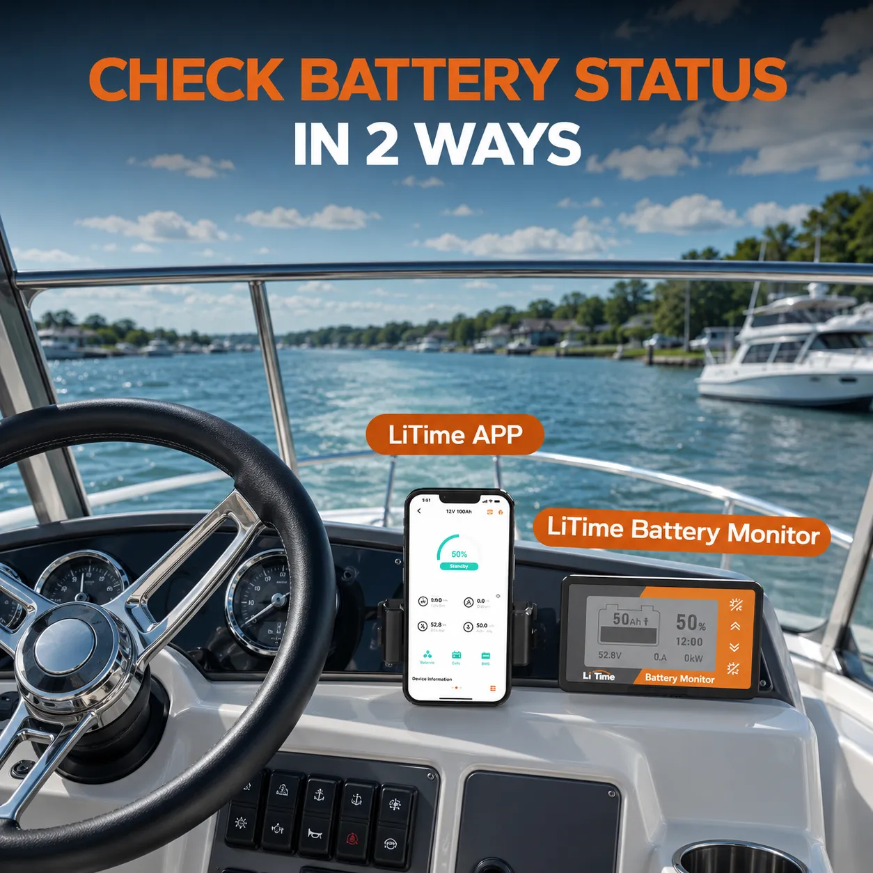 LiTime 48V 100Ah Bluetooth Marine House LiFePO4 Battery - Image 4