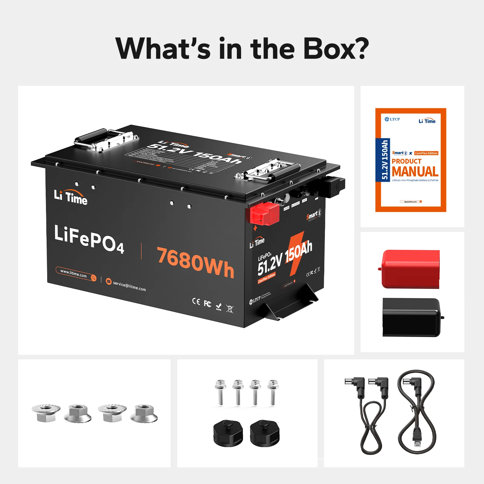 LiTime 48V 150Ah 300A Lithium Battery + Inverter Charger All-in-One Kit – Bluetooth Off-Grid & Home Backup Solution - Image 5