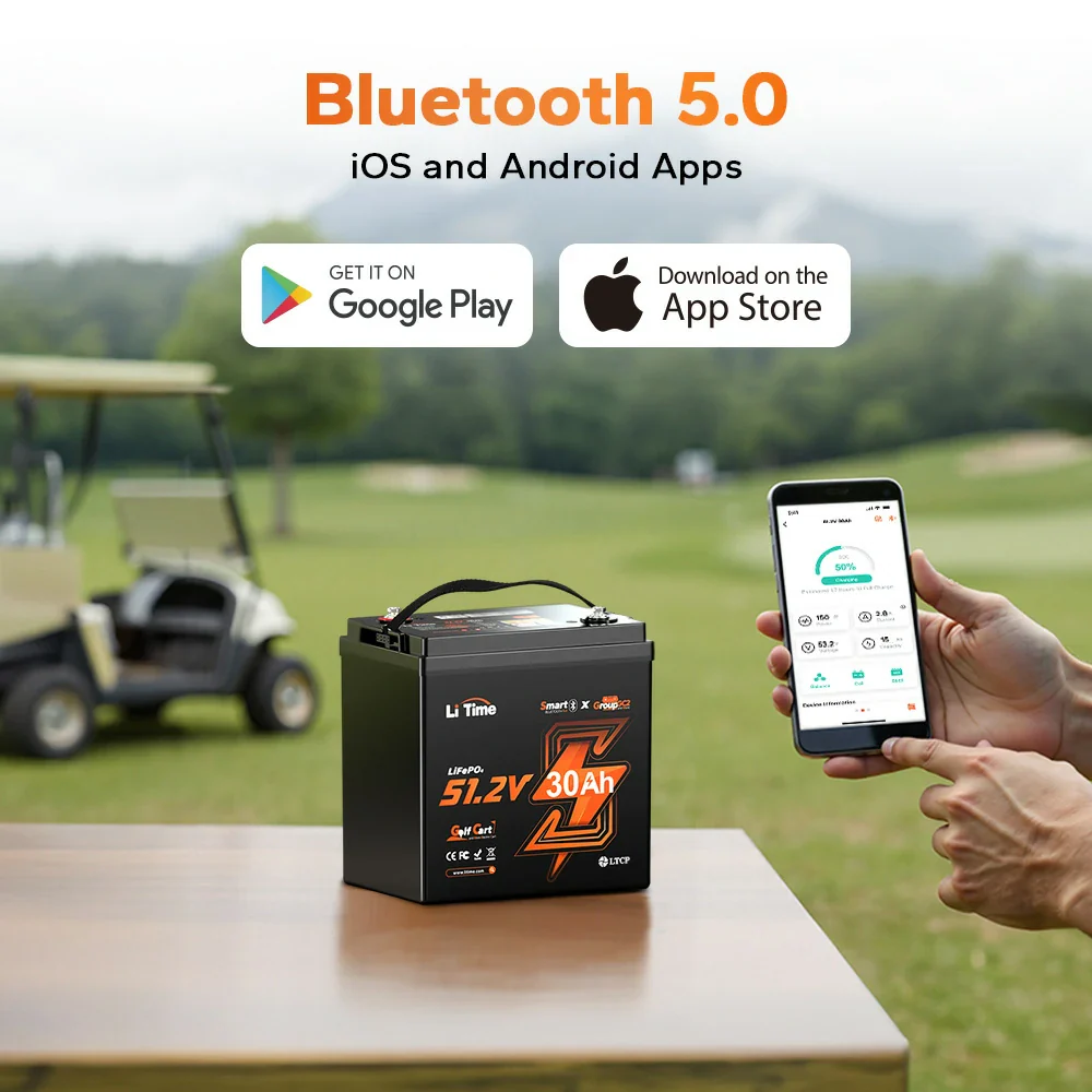 LiTime 48V 30Ah GC2 Bluetooth Golf Cart Lithium Battery - Image 6