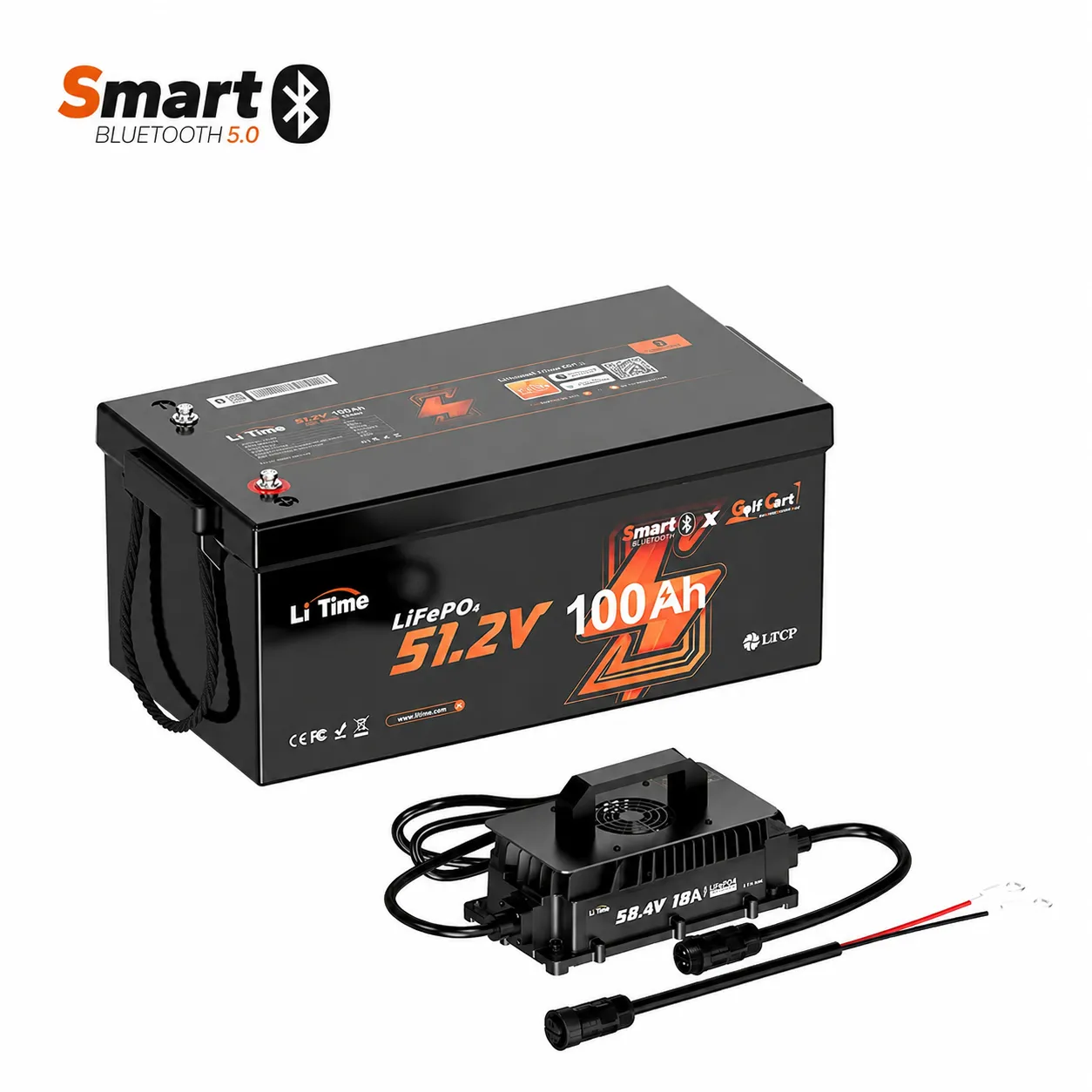 LiTime 48V 100Ah LiFePO4 Lithium Battery – Golf Cart / Lawn Mower / Off-Grid Energy Storage | Smart Bluetooth BMS - Image 11