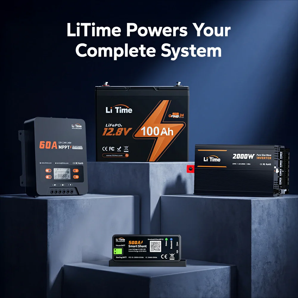 LiTime 500A Smart Battery Shunt with Bluetooth | Real-Time Monitoring for RV/Boat/Off-Grid - Image 7
