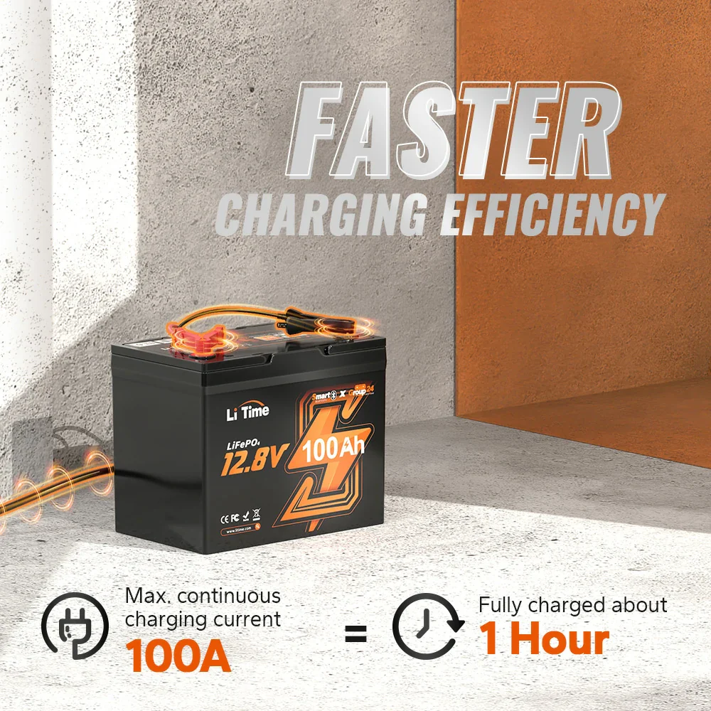 ✅Like New✅12V 100Ah Group 24 Bluetooth LiFePO4 Lithium Deep Cycle Battery - Image 8