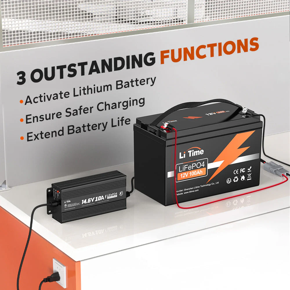 【Like New】LiTime 12V (14.6V) 10A Lithium Onboard Battery Charger IP67 Waterproof - Image 3