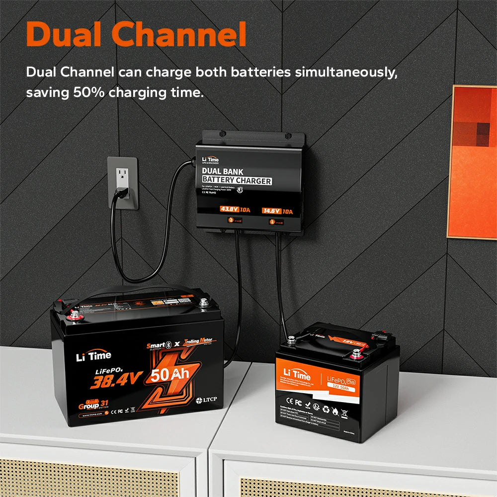 【Like New】LiTime 10A 2 Bank 36V & 12V Battery Charger - Image 6