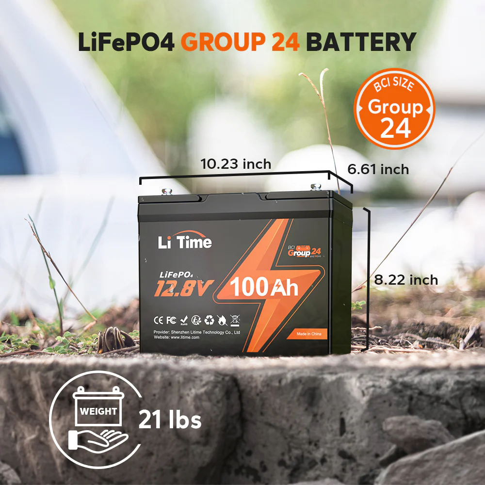✅Like New✅LiTime 12V 100Ah Group 24 LiFePO4 Lithium Battery - Image 2