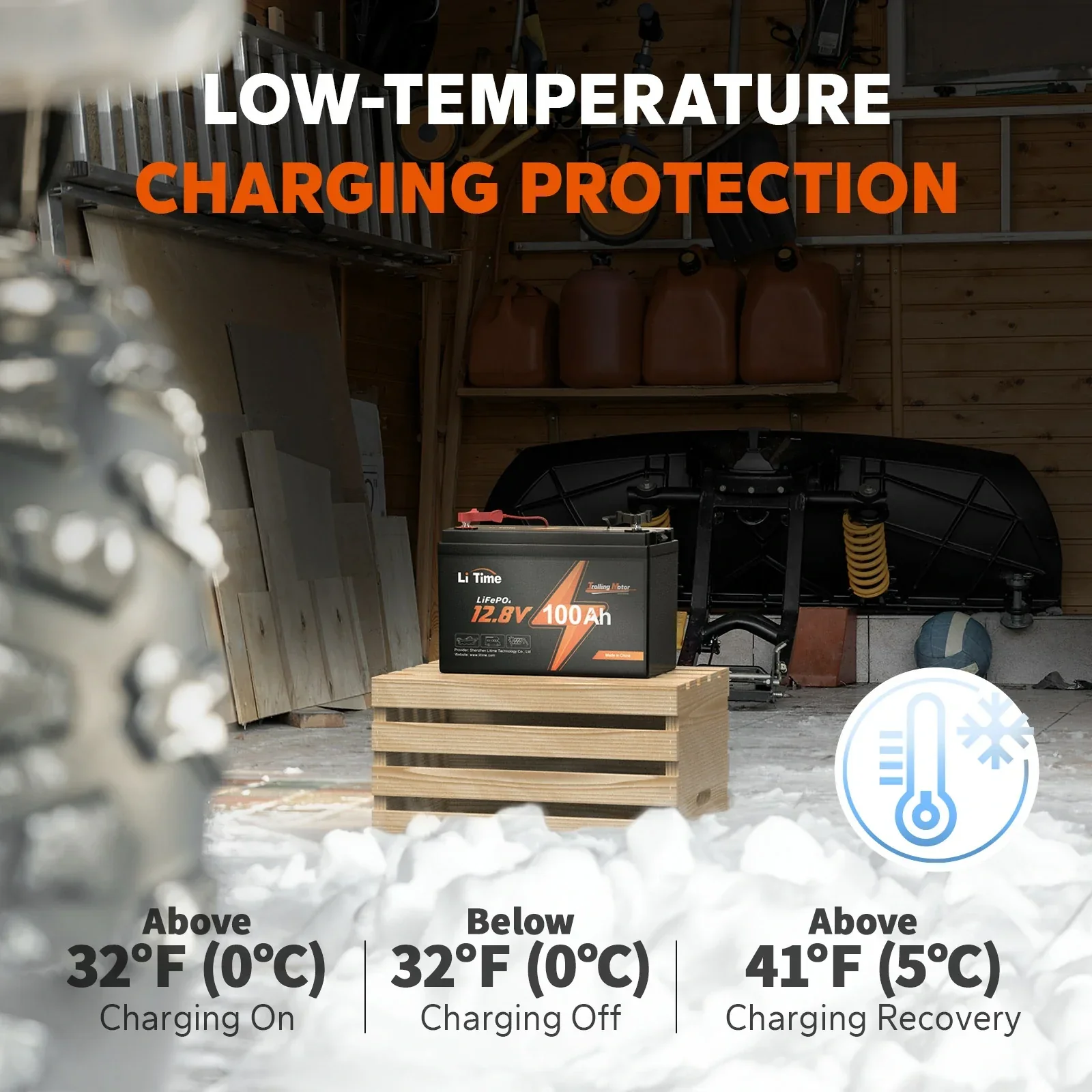 ✅Like New✅LiTime 12V 100Ah Trolling Motor LiFePO4 Battery, Low-Temp Protection - Image 5