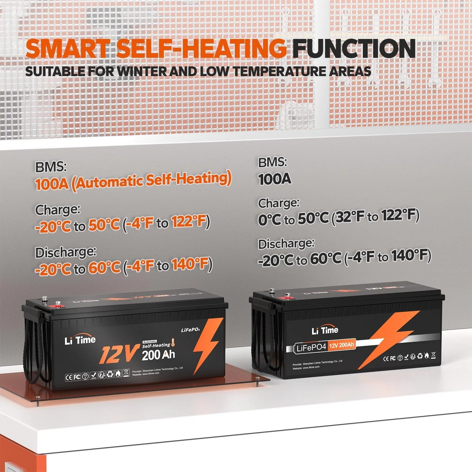 【Like New】LiTime 12V 200Ah Self-Heating LiFePO4 Lithium Battery - Image 8