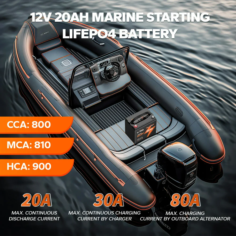 【Like New】LiTime 12V 20Ah 800 CCA Marine Starting Lithium Battery - Image 4