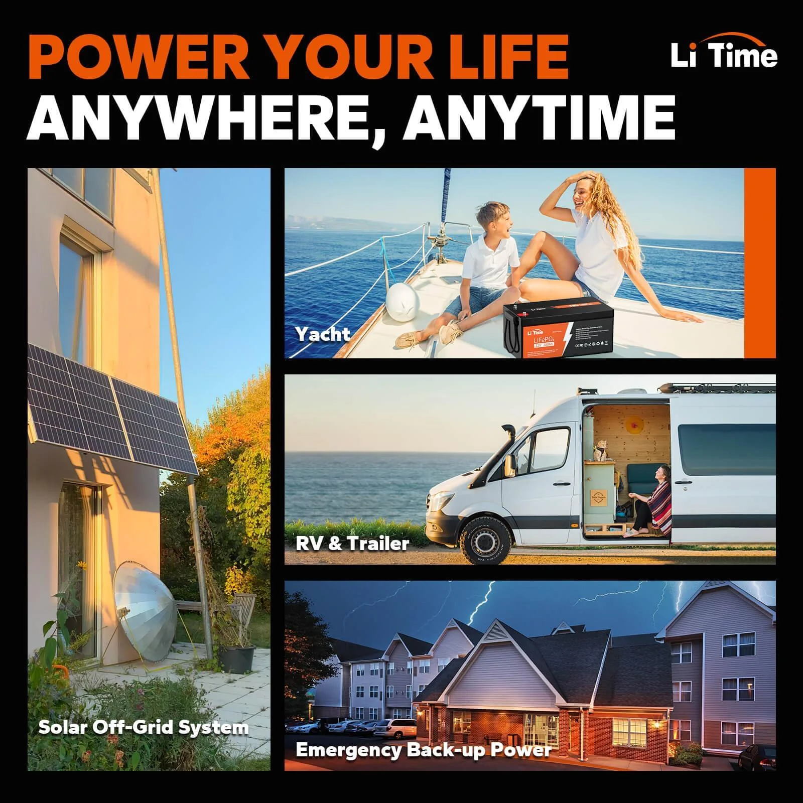 【Like New】LiTime 12V 300Ah LiFePO4 Lithium Battery, Build-in 200A BMS, 3840Wh Energy - Image 7