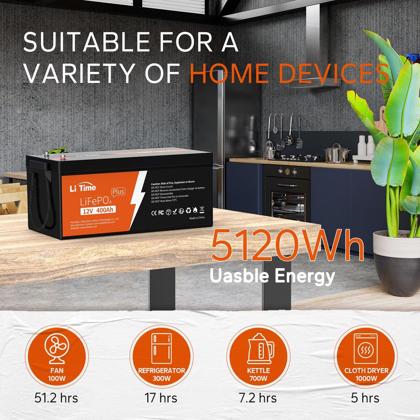 ✅Like New✅LiTime 12V 400Ah LiFePO4 Lithium Battery - Image 4