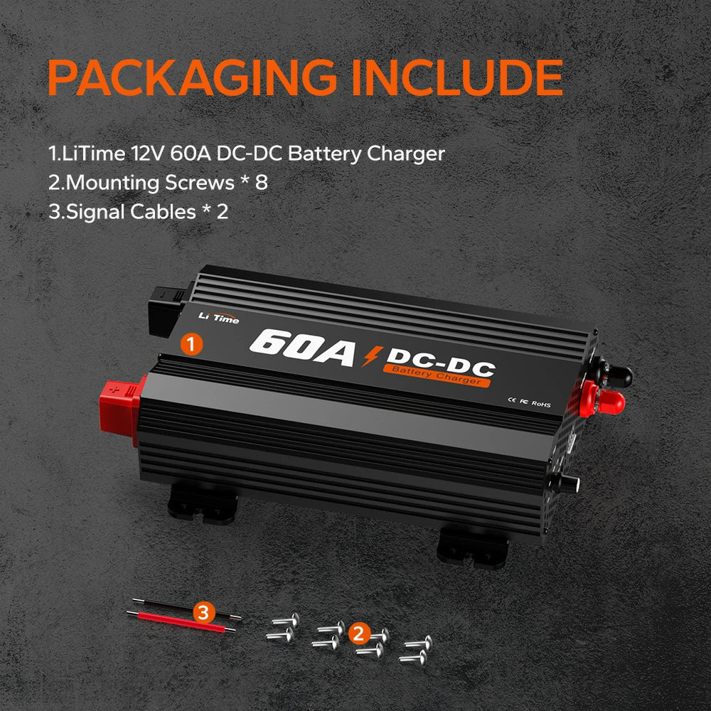 ✅Like New✅LiTime 12V 60A DC to DC Battery Charger - Image 8