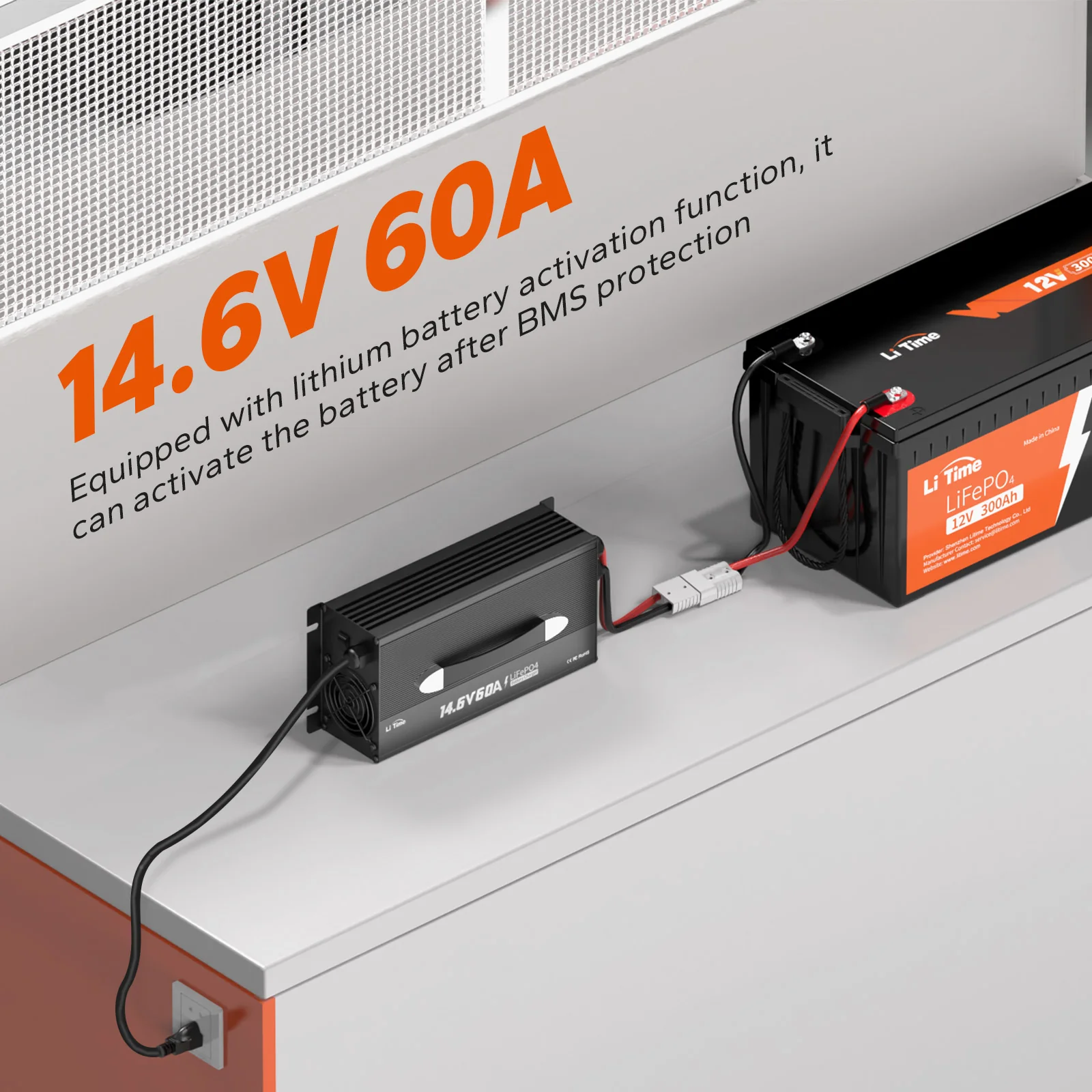 【Like New】LiTime 12V(14.6V) 60A LiFePO4 Lithium Deep Cycle Smart Battery Charger - Image 2