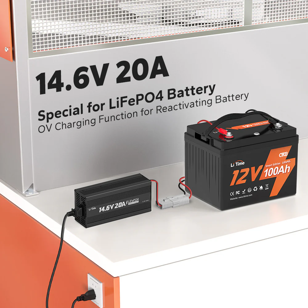 ✅Like New✅LiTime 12V (14.6V) 20A LiFePO4 Lithium Battery Charger - Image 4