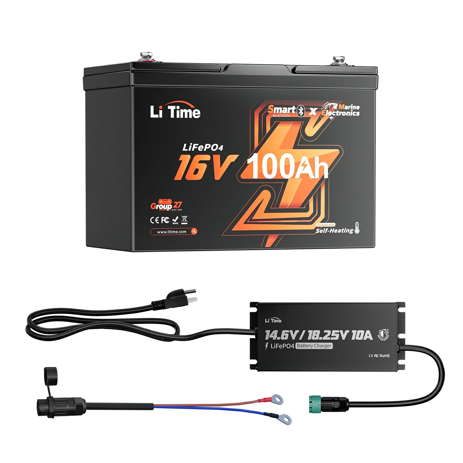 LiTime 16V 100Ah Fish Finder Lithium Battery with Bluetooth, Self-heating - Image 14