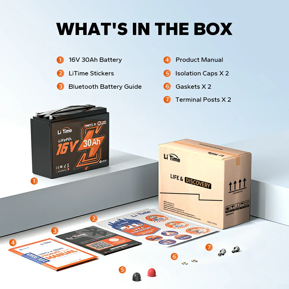 ✅Like New✅LiTime 16V 30Ah Deep Cycle Bluetooth Lithium Kayak Fish Finder Battery, Fishing Electronics - Image 10