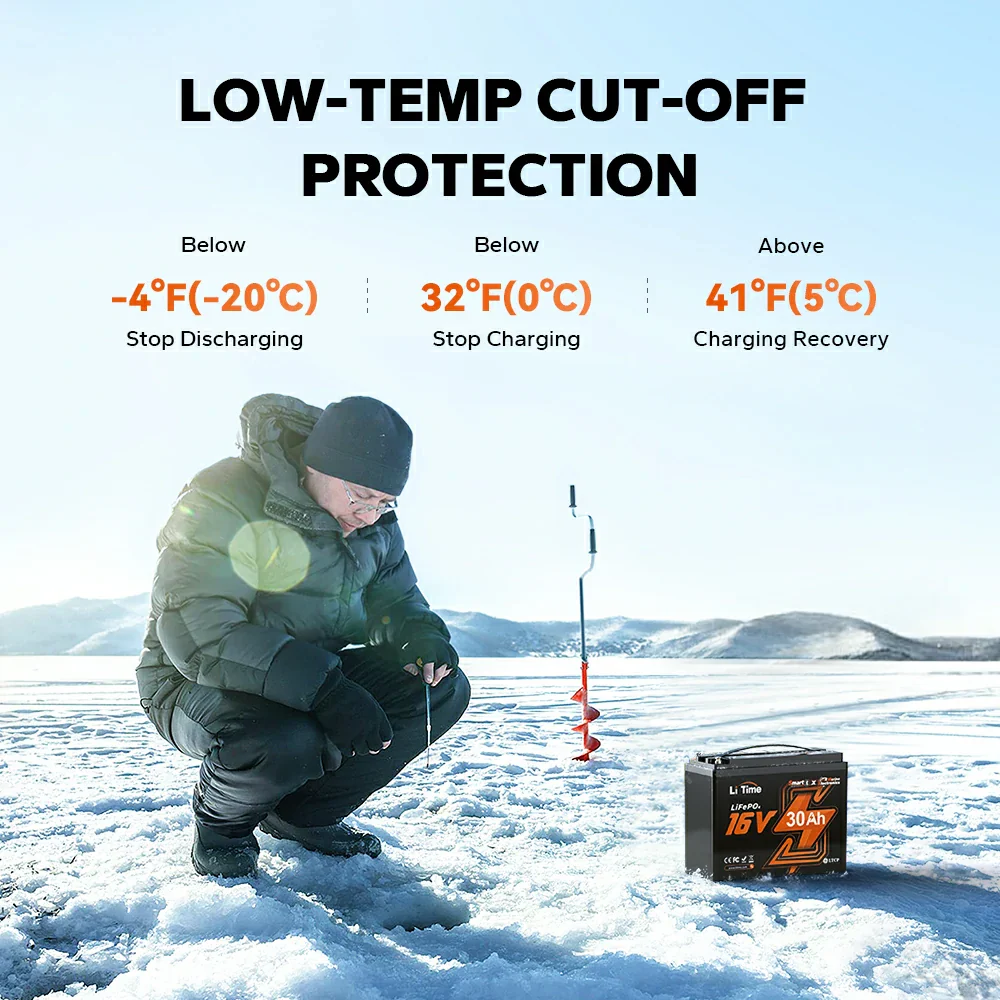 ✅Like New✅LiTime 16V 30Ah Deep Cycle Bluetooth Lithium Kayak Fish Finder Battery, Fishing Electronics - Image 4