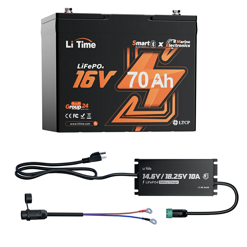 ✅Like New✅LiTime 16V 70Ah Deep Cycle Bluetooth LiFePO4 Lithium Battery For Fish Finder, Fishing Electronics - Image 11