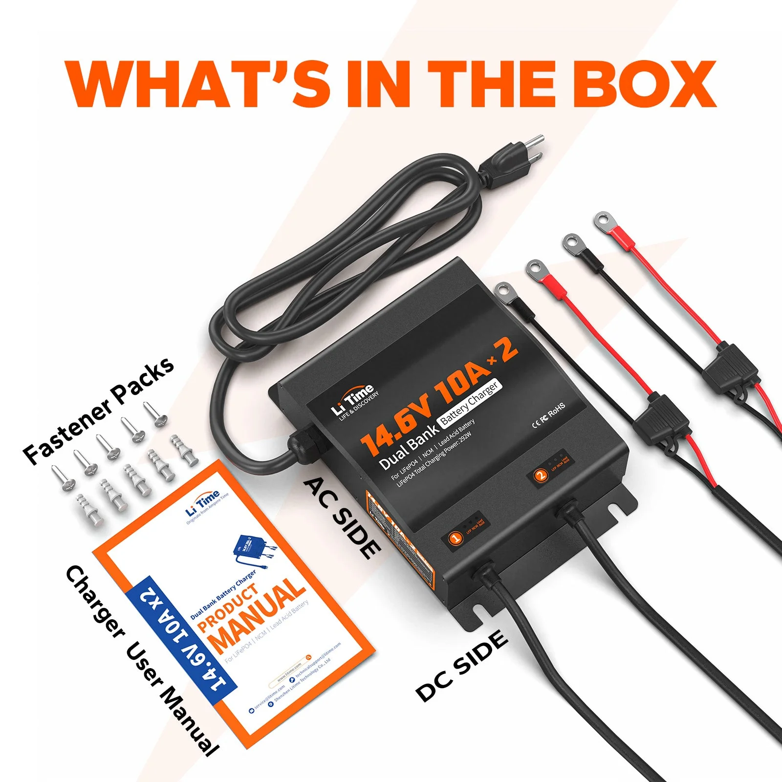 ✅Like New✅LiTime 2 Bank 12V 10A Battery Charger - Image 13