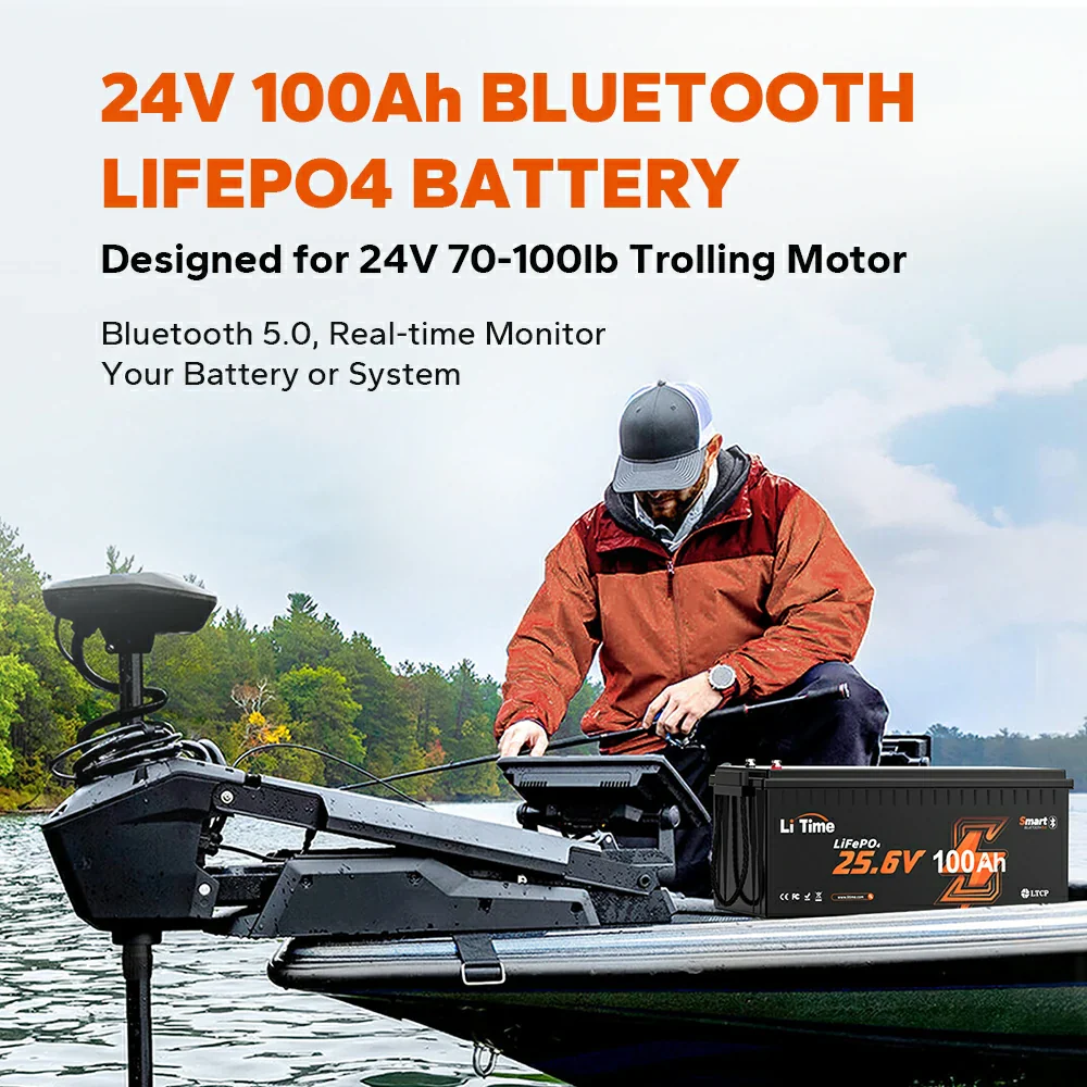 【Like New】LiTime 24V 100Ah LiFePO4 Bluetooth Lithium RV, Marine Battery with Low-Temp Protection - Image 11