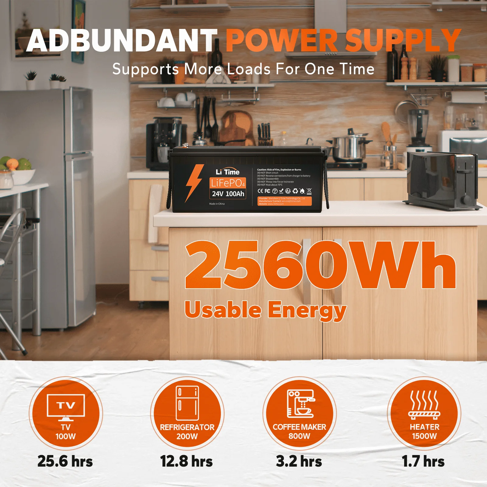 ✅Like New✅LiTime 24V 100Ah LiFePO4 Lithium Battery - Image 4