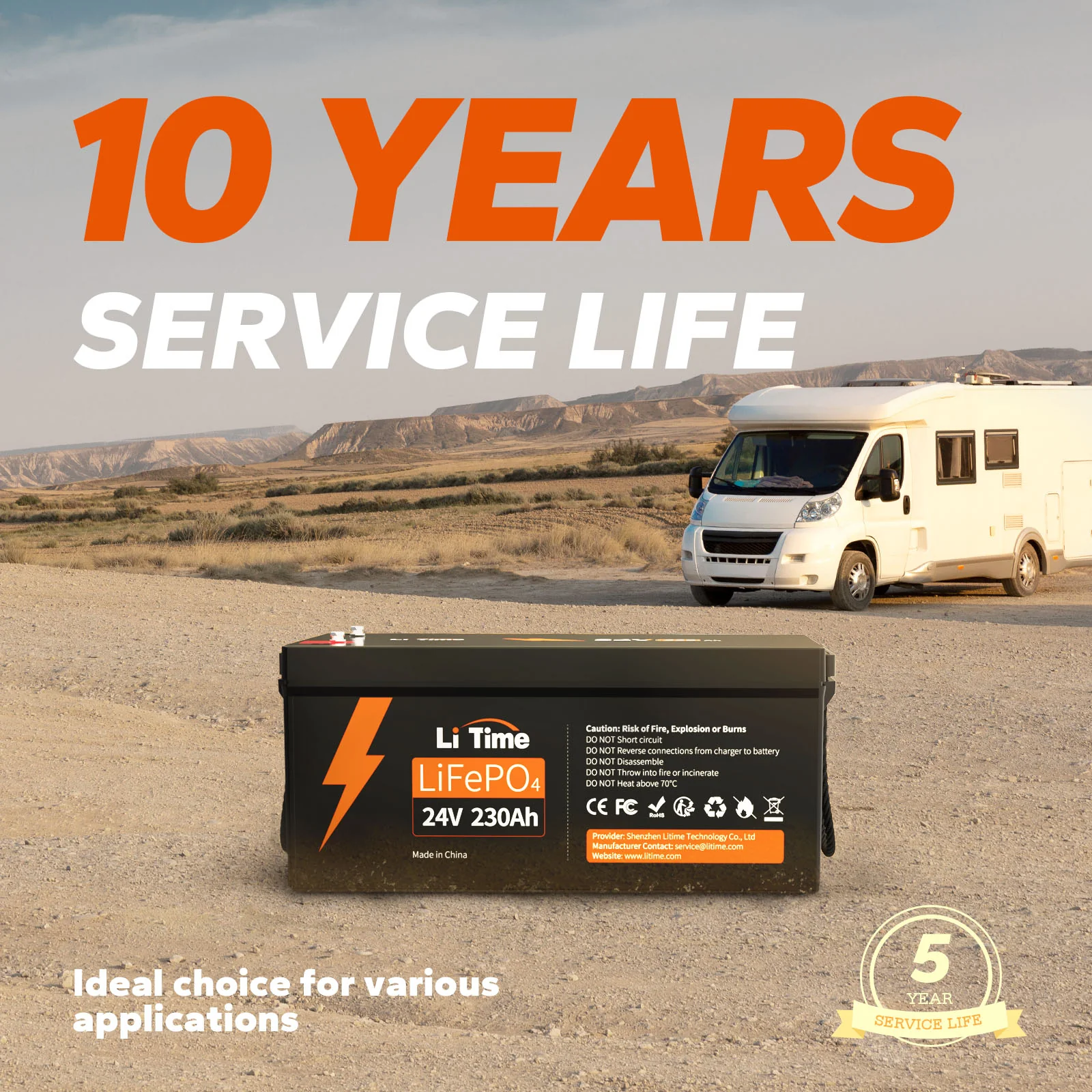 ✅Like New✅LiTime 24V 230Ah LiFePO4 Lithium Battery - Image 3