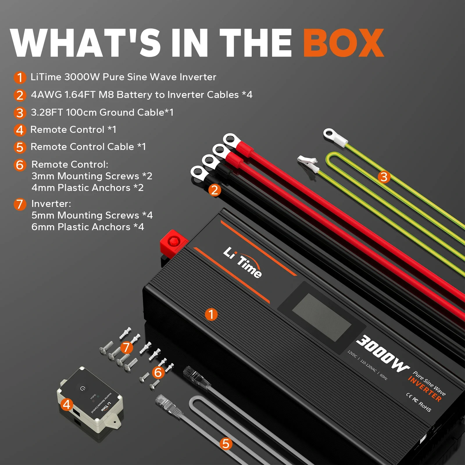 ✅Like New✅LiTime 3000 Watt 12V Pure Sine Wave Inverter - Image 8