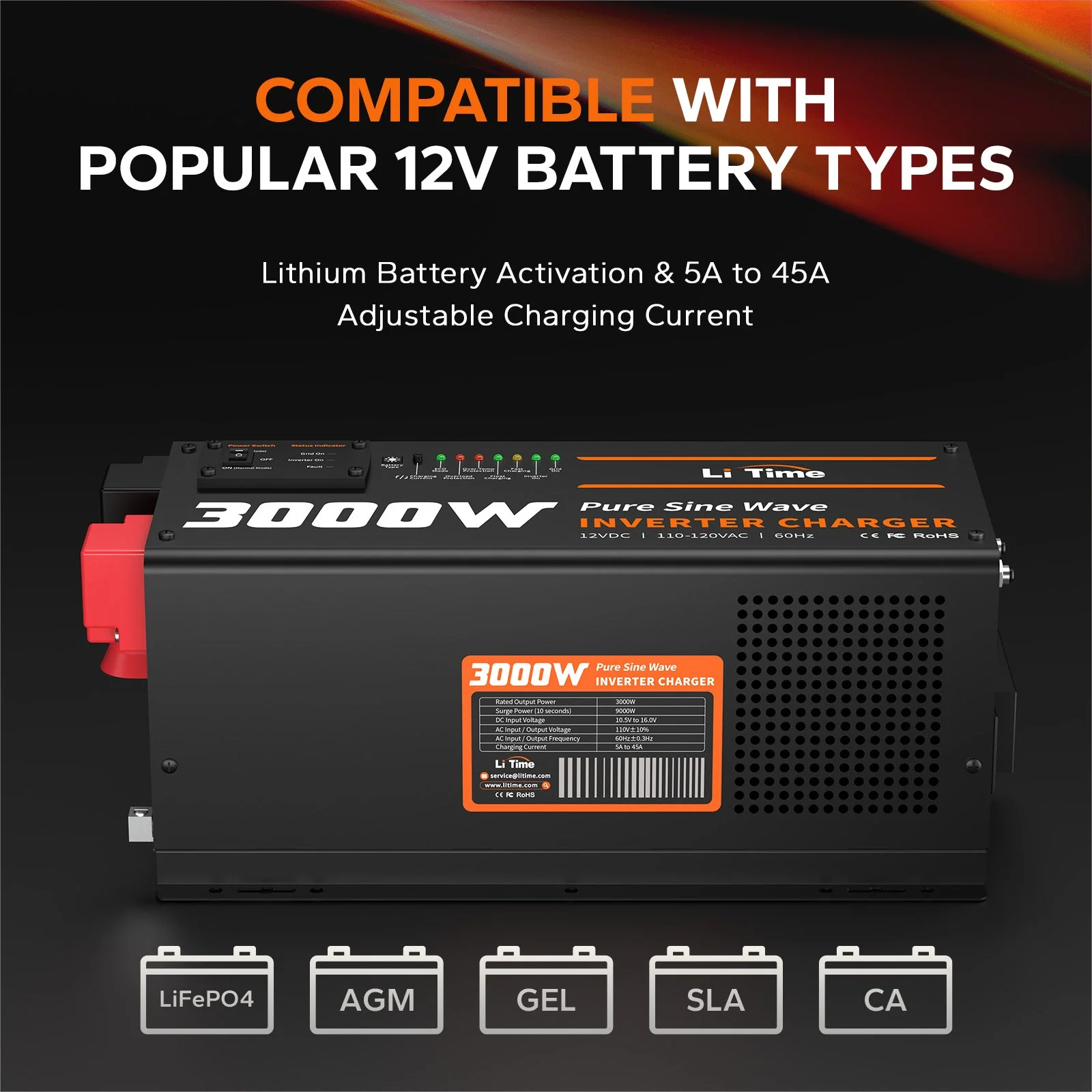 ✅Like New✅LiTime 3000 Watt Pure Sine Wave Inverter Charger for UPS, RV, Home, Boat - Image 2