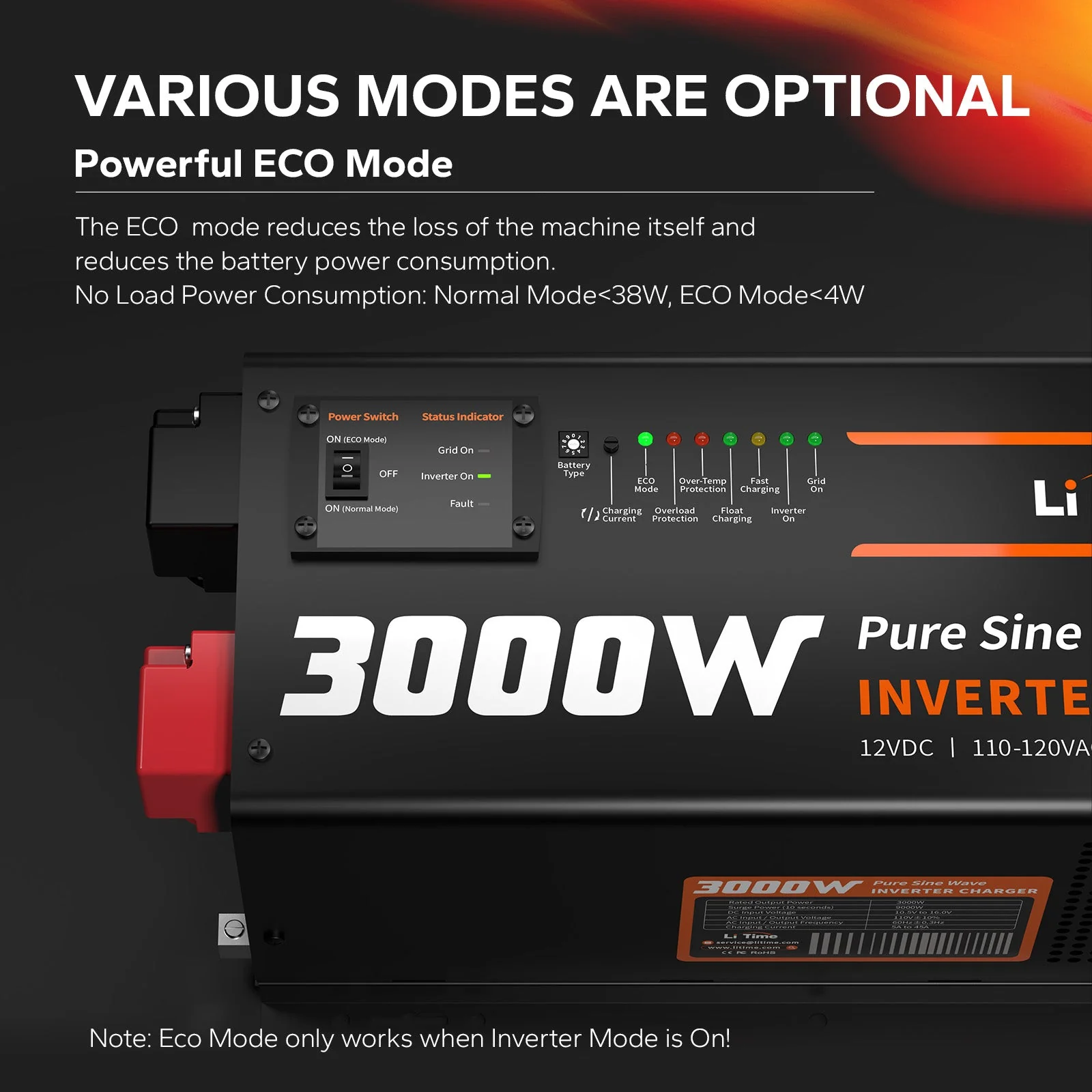 ✅Like New✅LiTime 3000 Watt Pure Sine Wave Inverter Charger for UPS, RV, Home, Boat - Image 3
